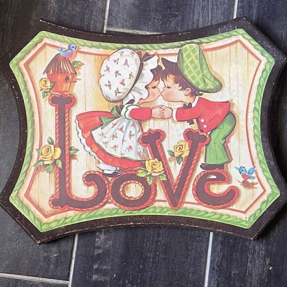 Vintage Other - Vintage 70s love wall plaque